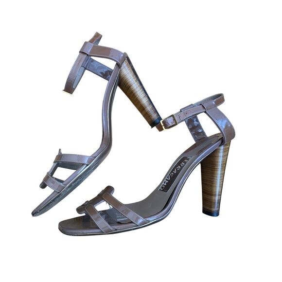Ferragamo Shoes - Ferragamo Women's Brown Patent Leather High Heeled Sandal